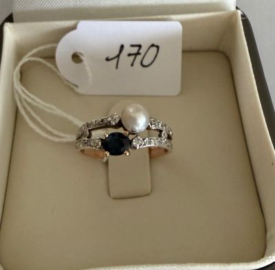 Bague Toi et Moi en or et argent vers 1900 - rehaussée d'une…