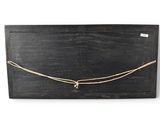 a black board with a rope wrapped around it on a white background