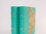 two books that are sitting on a white surface