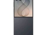 the back of a black samsung s8 smartphone with a curved screen
