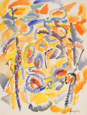 an image of a painting of flowers on a white background