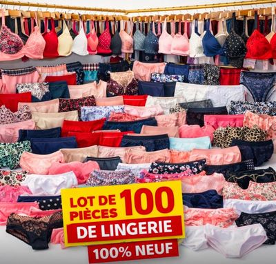 Lot de 100 pièces de lingerie, 100 % neuves