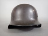a close up of a helmet on a table