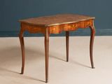 an image of a small table with a wooden top and legs