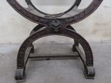 an image of a chair with a mirror on it ' s back