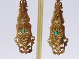 an image of a pair of gold and emerald earrings