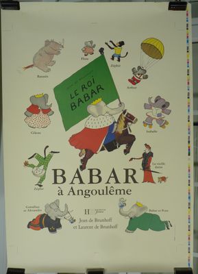 une affiche représentant un livre orné d'illustrations d'animaux