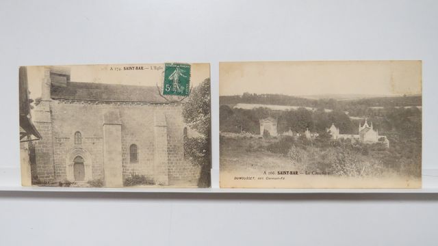 St-Bard : Lot de 2cpa : Le Cimetière (Dumousset 166), TBE + L’Egl...