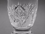 a close up of a glass bowl on a table