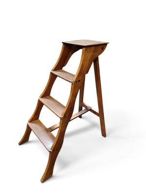 an image of a wooden step stool on a white background