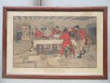 tableau encadré représentant un groupe d'hommes assis à une table