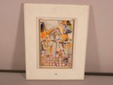 painting of a picture of a man and a woman in a white frame