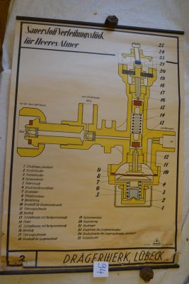 a map on the wall of a building that has a lot of information on it