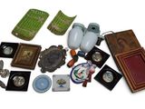 a lot of items that are sitting on a white surface