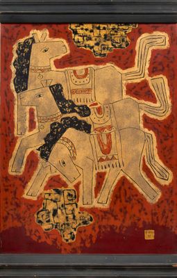 une image d'un tableau représentant un homme à cheval