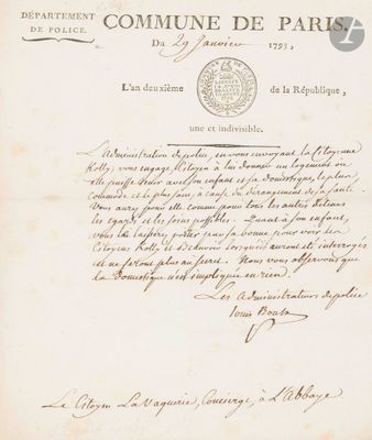 PRISON DE L’ABBAYE. L.A.S. de l’Administrateur de police Lou…