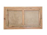 a close up of a window with a wooden frame on a white background