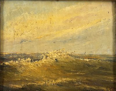une image représentant un tableau d'une vaste étendue d'eau près d'une rive