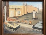 a picture of a painting of a man on the street