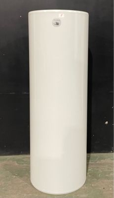 a tall white vase sitting on the floor