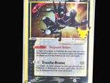 a close up of a pokemon card on a black background