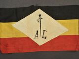 a close up of a flag with a cross on it