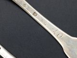 two spoons that are sitting next to each other
