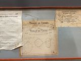 a picture of a display case with a map on it
