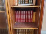 a book shelf with many books on it