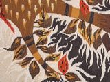 a rug with a picture of a horse and birds on it