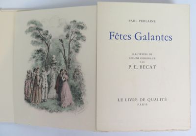 an open book with a picture of a group of people standing in front of a tree