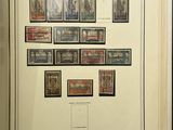 an open book with a bunch of stamps on it