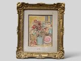 a picture of a picture of a vase with flowers in it