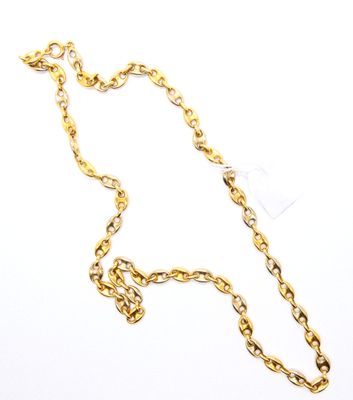 Collier en or jaune 750 °/°° (18k) à mailles grains de café. - Photo 1