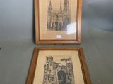 a picture of a picture of a building and a picture of a church