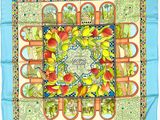 une image représentant un foulard carré orné de fruits