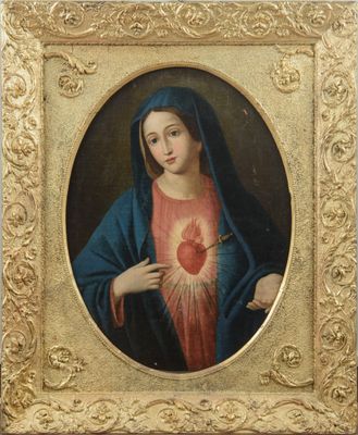 une image représentant un tableau où l'on voit une femme tenant un cœur