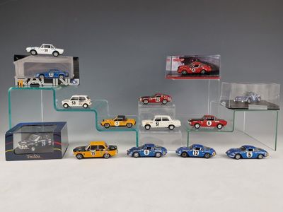 a lot of toy cars in a display case