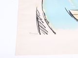 a drawing of a bird sitting on top of a piece of paper