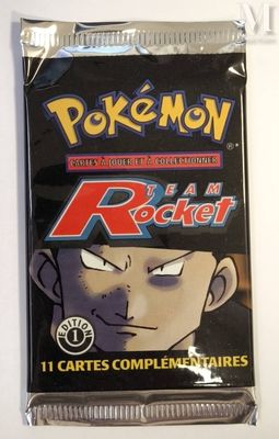 the back of a pack of pokemon trading cards on a white surface