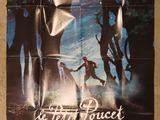 a movie poster for the film le far parcet with a man running through a forest