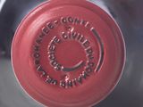 a close up of a wine bottle with a label on it