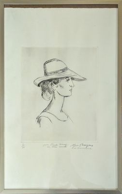 Yves BRAYER (1907-1990) Portrait de femme de profil