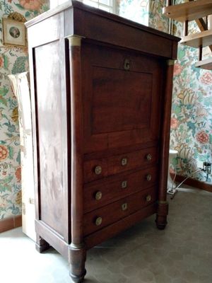 Secrétaire en armoire en acajou et placage d'acajou, époque … - Photo 1