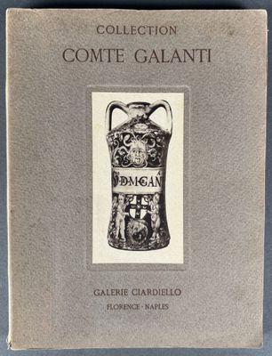 an old book with a picture of a vase on it