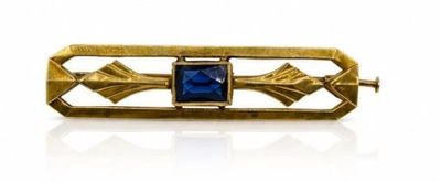 Broche rectangulaire ajourée en or jaune 18 K (léger enfonce…