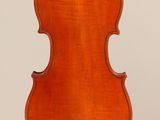 an old violin with a wooden back and a long neck