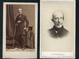 deux vieilles photos en noir et blanc d'un homme en costume-cravate