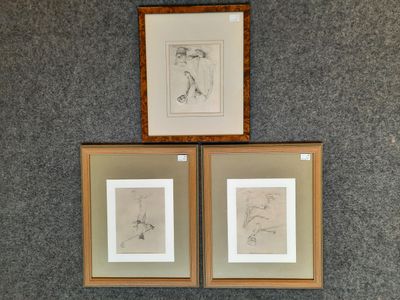 trois tableaux encadrés accrochés au mur au-dessus des toilettes