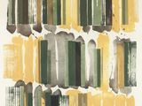 une image représentant un tableau composé de rayures vertes, jaunes et blanches